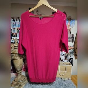 Express Off-the-Shoulder Pink Sweater Top